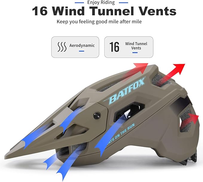 BATFOX Bike Helmet,Mountain Bike Helmet Helmets for Men Women Adults Youth