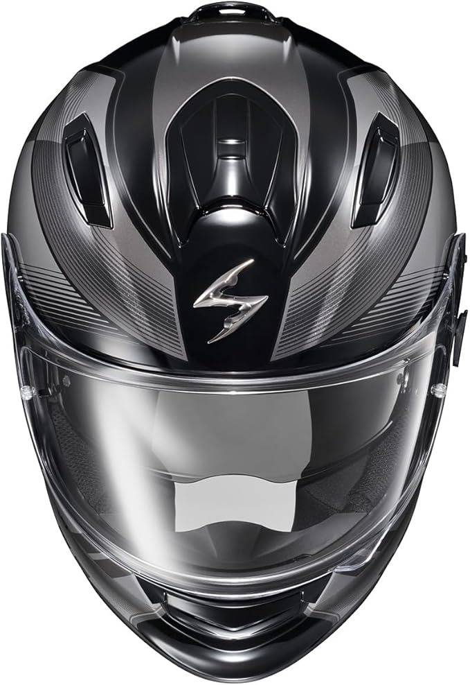 ScorpionEXO Ryzer Full Face Motorcycle Helmet with Pinlock Ready Shield with Integrated Speaker Pockets DOT ECE Approved Edge (Dark Grey - X-Large)