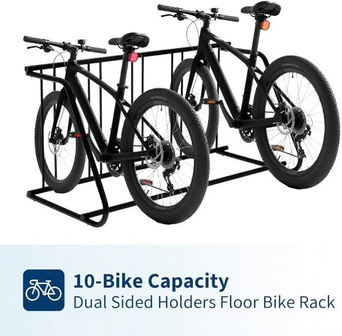 Commercial Grid Floor Bike Rack,Single-Side 5-Bike Rack 60 in L,Grid Bike Rack In Ground,Bicycle Floor Parking Stand,Bike Racks Garages, Stores, Schools & Universities Power Coated Steel