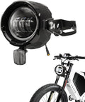LED Ebike Headlight Kit White Halo with Housing/Bracket/Reflector Compatible with 12-52V Electric Bike 3-Pin Connector Plug-and-Play