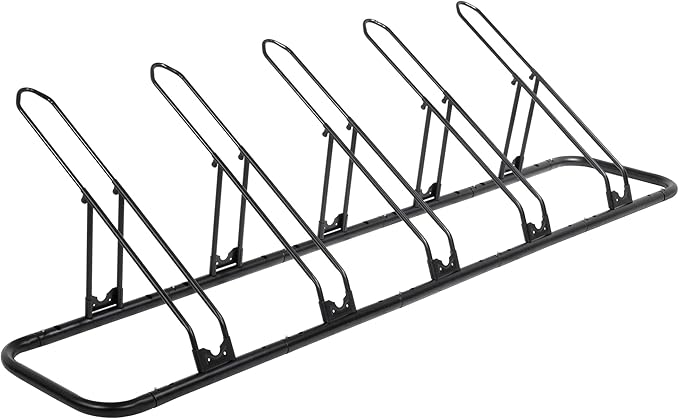 CyclingDeal Bike Rack Floor Parking Bike Stand for up to 6 Bicycles | Indoor, Home & Garage Storage Rack | Stable & Secure Bicycle Stand w/ Tire Grooves Up to 29", Holding Plates & Custom Spacing