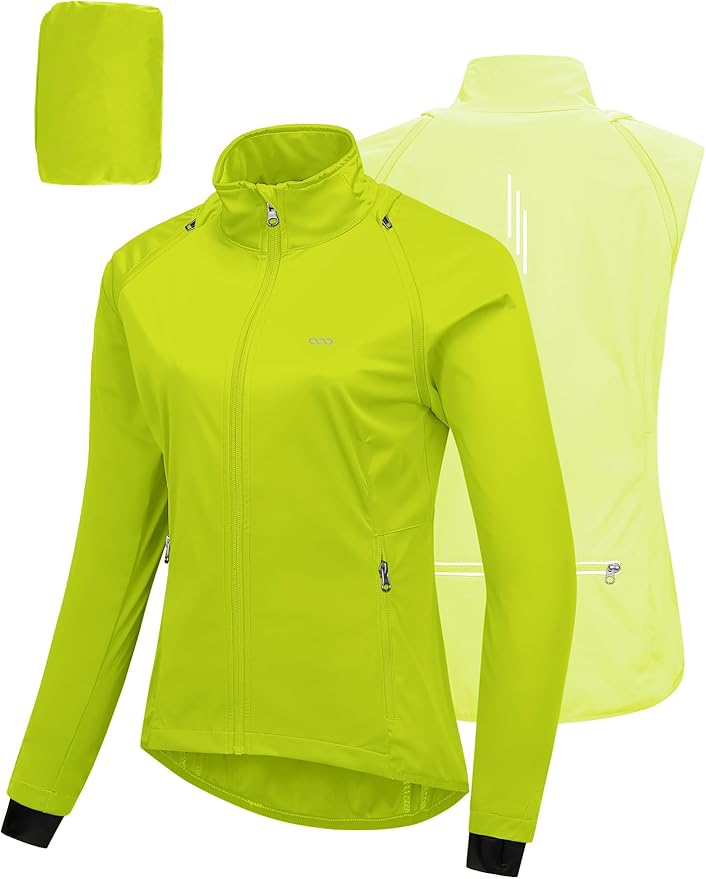 33,000ft Women's Zip Up Lightweight Athletic Workout Yoga Cycling Track Running Jacket Waterproof Windproof Reflective