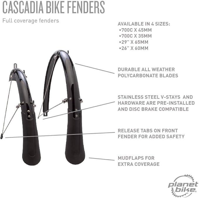 Planet Bike Cascadia Fender Set Hybrid/Touring (45mm wide)