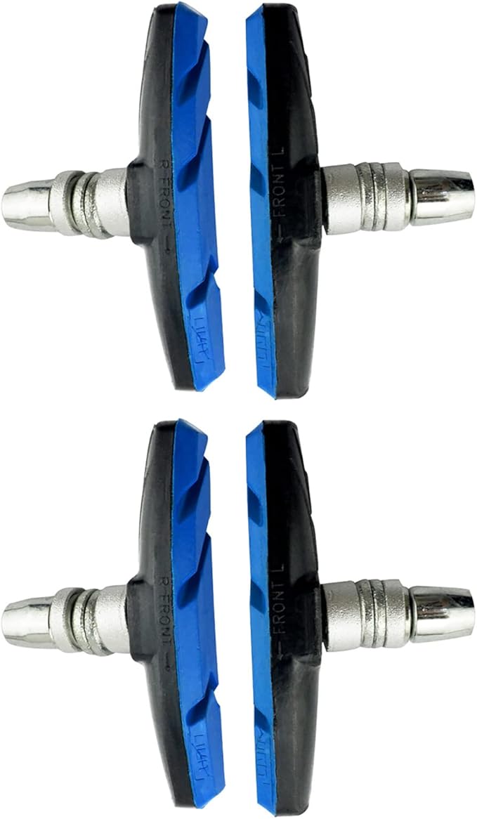 Road Passion Bike Brake Pads Set Replacement for Alritz Road Mountain Bicycle V-Brake Blocks Shoes with Hex Nut and Shims, 69mm, 2 Pairs of Blue