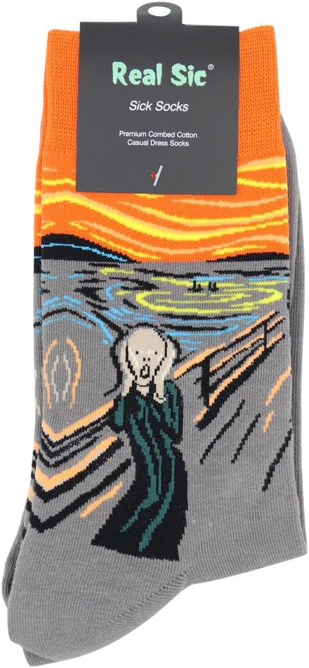 Real Sic Fun Socks for Men and Women - Cozy Cotton Dress Socks with Colorful Designs - Cool, Casual, Wacky Patterned