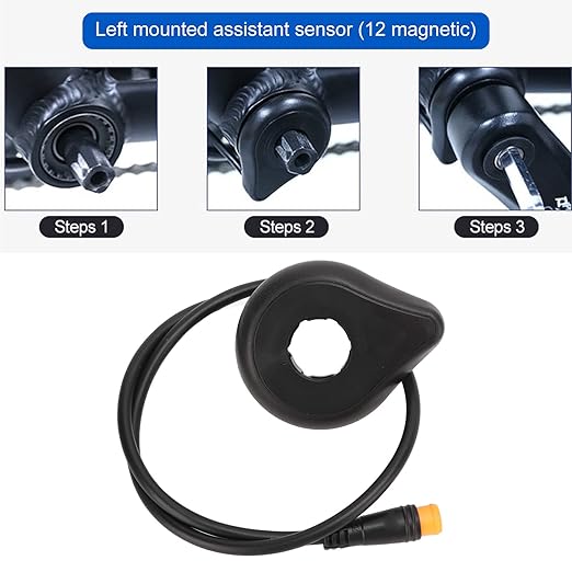 Universal Electric Bicycle Pedal Assist Sensor, Dual Hall Effect Magnetic, Left Side, Compatible with Most Electric Bikes