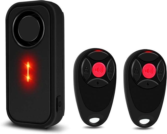 Car Alarm System, 113dB Fake Car Alarm, Motion Alarms for Cars with 2 Remotes Vehicle Security Alert Automotive Vibration Warning Interior Safety Red LED Light IP66 Waterproof