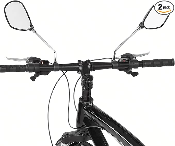 Bike Mirror,2 Pack Bicycle Mirror for Handlebars – Adjustable Bike Mirrors Handlebar Mount,Wide Field of View for Safe Cycling,Easy Installation