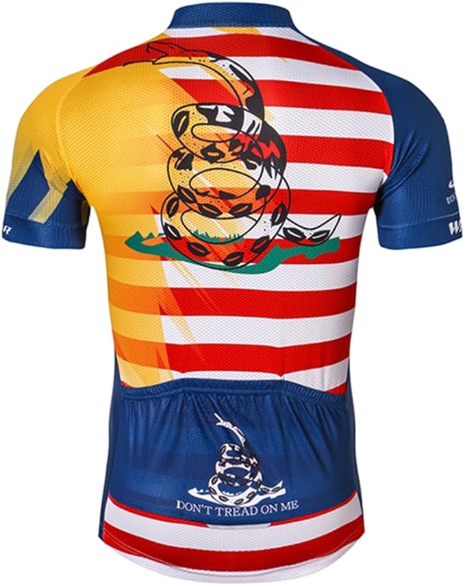Weimostar Men's USA Cycling Jersey Short Sleeve Biking Shirts Breathable with Pockets