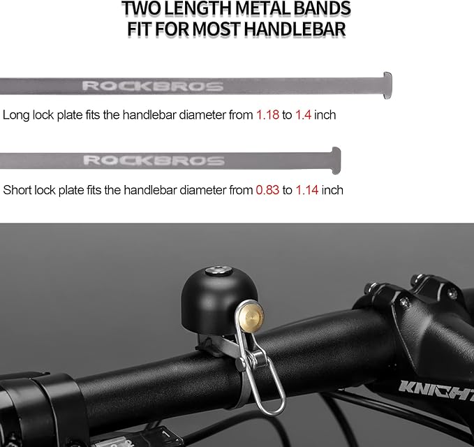 ROCKBROS Bike Bell Classic Bicycle Bell for Bike Ring Bell with Loud Sound Bells for Road Mountain Bike Handlebars Adults