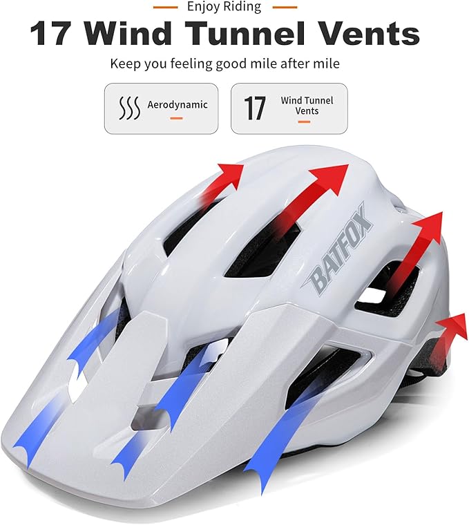 BATFOX NTA 8776 E-Bike & Mountain Bike Helmet for Adults Youth, E-MTB Cycling Helmet for Men Women (52-60CM)