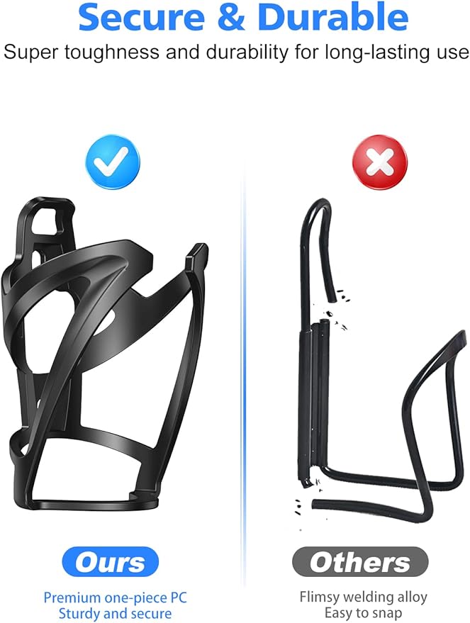 Bike Water Bottle Holder, WOCBUY Bicycle Water Bottle Holder Cage Bracket Fit 22-26 oz Bottle with Secure Screw Mounting, Perfect for Cycling, Commuting or Other Outdoor Activities