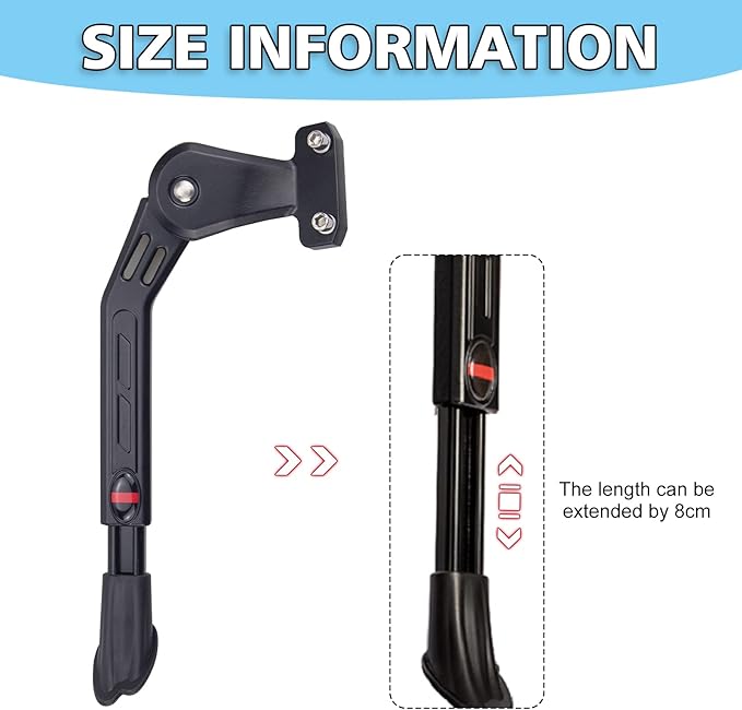 WEEROCK Adjustable Rear Bike Kickstand Aluminium Alloy Kick stand Fits For 22/24/26/28 Inch Mountain bike,Road bicycle,MTB,E-Bikes