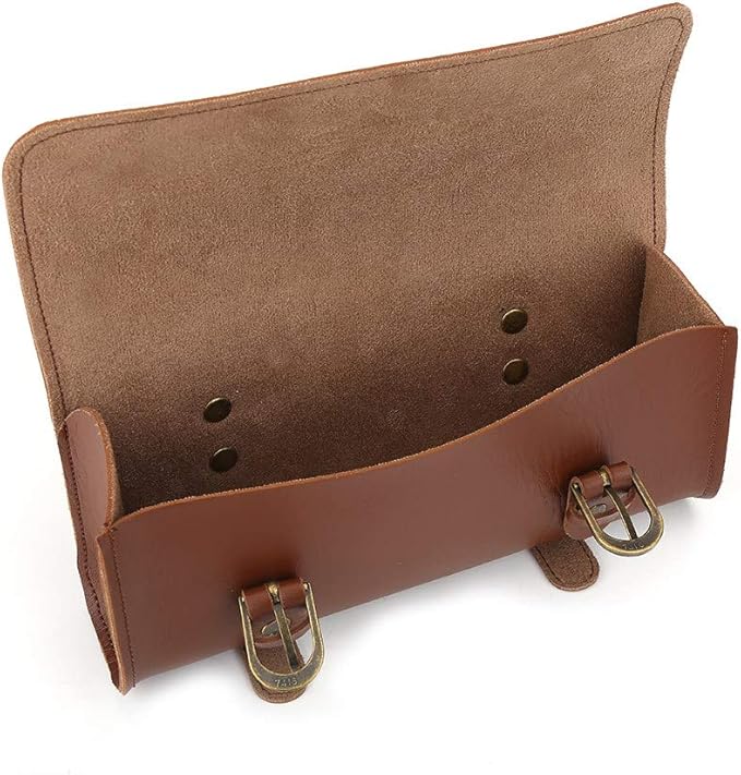 Akozon B Soul Retro Front Frame Bag | Pouch Cycling Accessory | Artificial Leather Handlebar Storage Bag | Folding Bag
