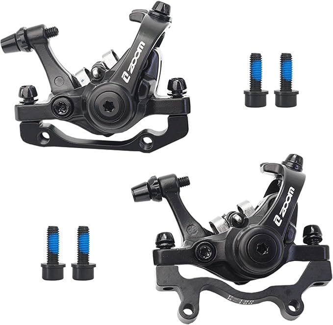 Zoom DB-680 Bilateral Caliper Disc Brake Dual Piston, 2PCS Front/Rear Black, Line Pulling Brakes Bicycle Brake Set for MTB, Mountain Bike and Electric Bike