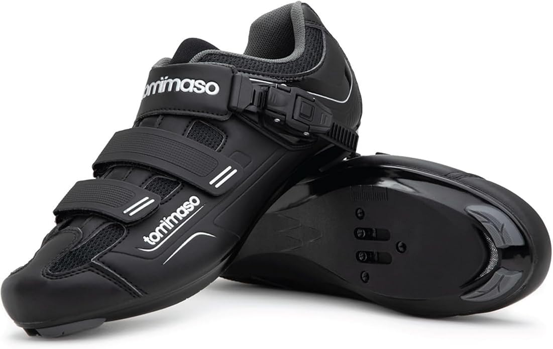 Tommaso Strada Mens SPD & Peloton Shoes—2 in 1 Cycling Shoes—Install Your Own Delta or SPD Cleats for Spin Bikes, Indoor Cycles or Most Mens Bicycles—Explore Bike Accessories