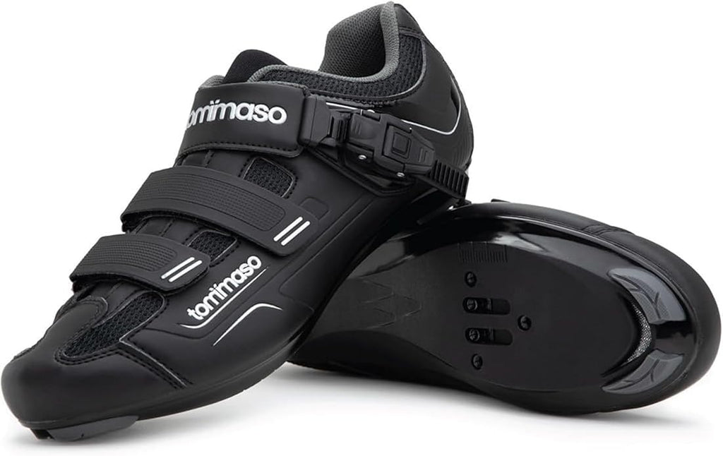 Tommaso Strada Mens SPD & Peloton Shoes—2 in 1 Cycling Shoes—Install Your Own Delta or SPD Cleats for Spin Bikes, Indoor Cycles or Most Mens Bicycles—Explore Bike Accessories