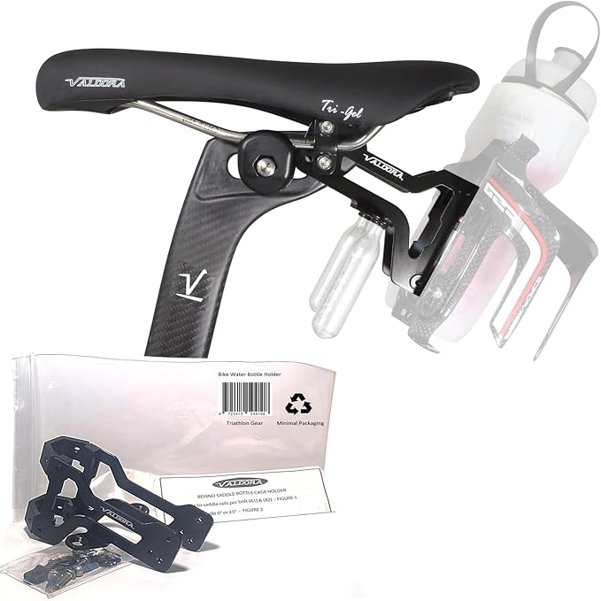 Bike Seat Water Bottle Holder | Behind Saddle Bottle Cage Rack Rack With 2 Bottle Cages | A Key Triathlon Bike Accessory | Behind Seat Bottle Holder That Performs | For Road Tri Specific Bikes