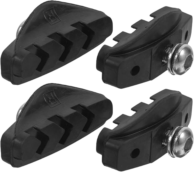 4pcs Road Bike Brake Pads Set with Rubber C-Brake Blocks, Black Bicycle Brake Pads for Outdoor Cycling, Compatible with C-Brake Systems