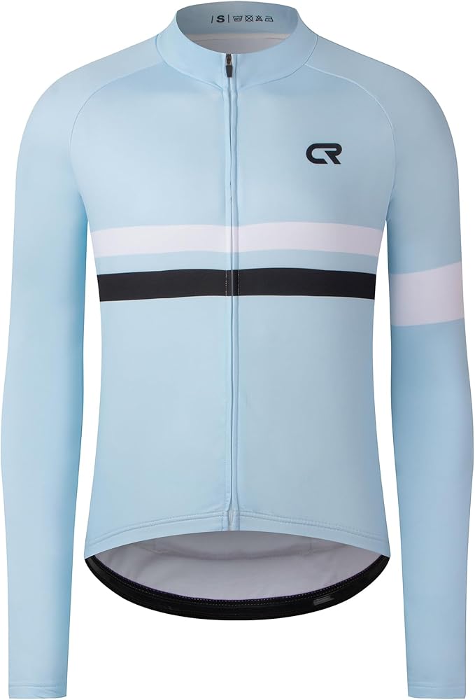 Coconut Ropamo CR Long Sleeve Cycling Jersey Mens, 3+1 Zipper Pockets Bicycle Tops Quick Dry Breathable Biking Shirt