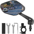 Bike Mirror Handlebar Mount, HD Wide Rear View Bicycle Mirrors for Handlebars with Scratch Resistant Glass, 360°Adjustable Bike Rear View Mirror for Scooter, Motorcycle, Bikes (HD Lens: Left)