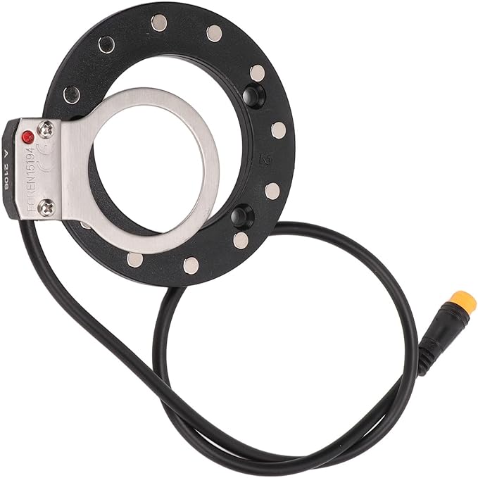 Alomejor Electric Bike Sensor,Dual Hall Sensors Precise Pedal Detection Pedal Assist Sensor 12 Magnets Reliable PC Plastic Durable housing for Urban commuters Mountain Bikers Leisure Cyclists
