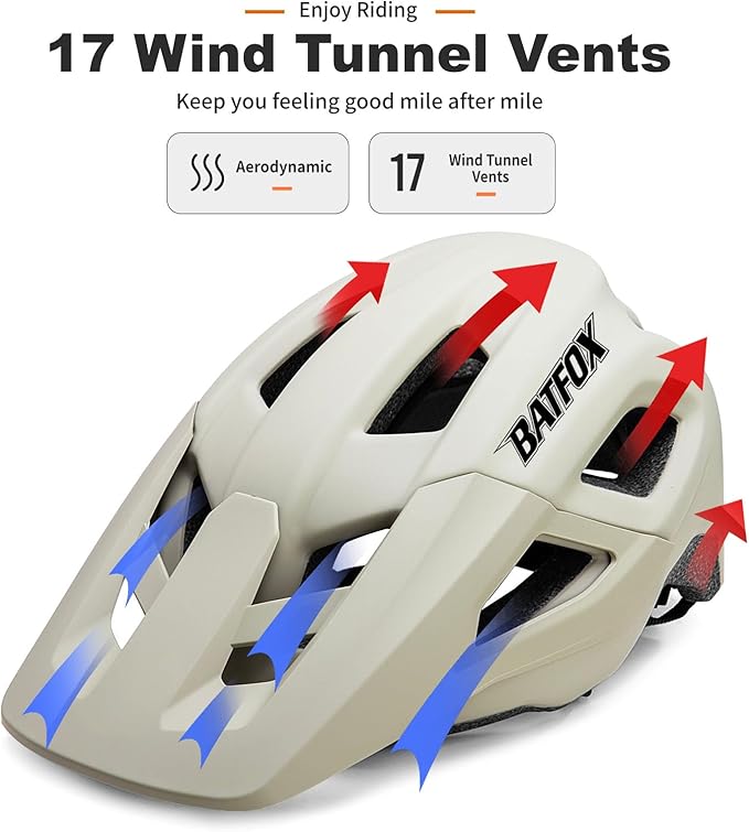 BATFOX NTA 8776 E-Bike & Mountain Bike Helmet for Adults Youth, E-MTB Cycling Helmet for Men Women (52-60CM)