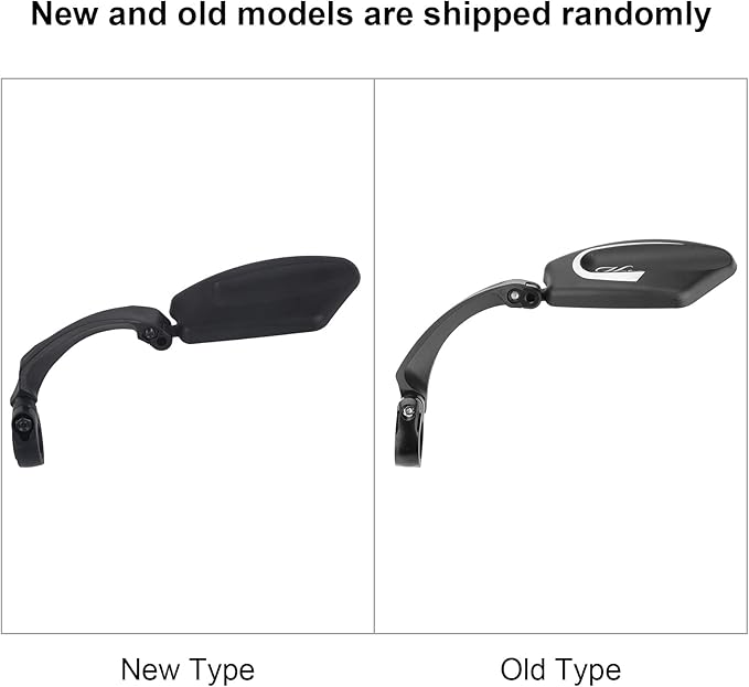 Rear Mirror with Clip Mount Screw Mirror Right Left Handlebar Rear Back View 180 Rotation Mirror for Mountain Road Bikes(HF-MR080L)