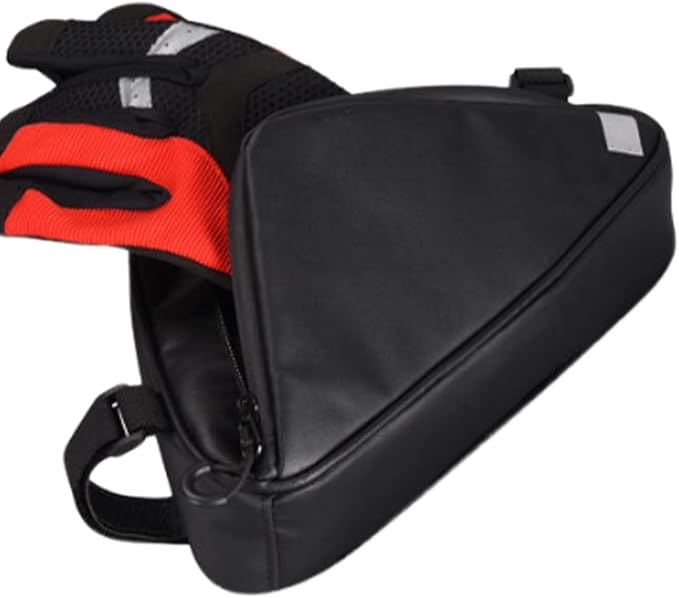 Frame Bag Cycling - Lightweight Bikepacking Frame Bag, 1.5L Storage Capacity | Weatherproof Design with Water-Resistant Zippers, Fits Most Bike Frames, Perfect for Tools, Snacks, Phone, and Outdoor Ad