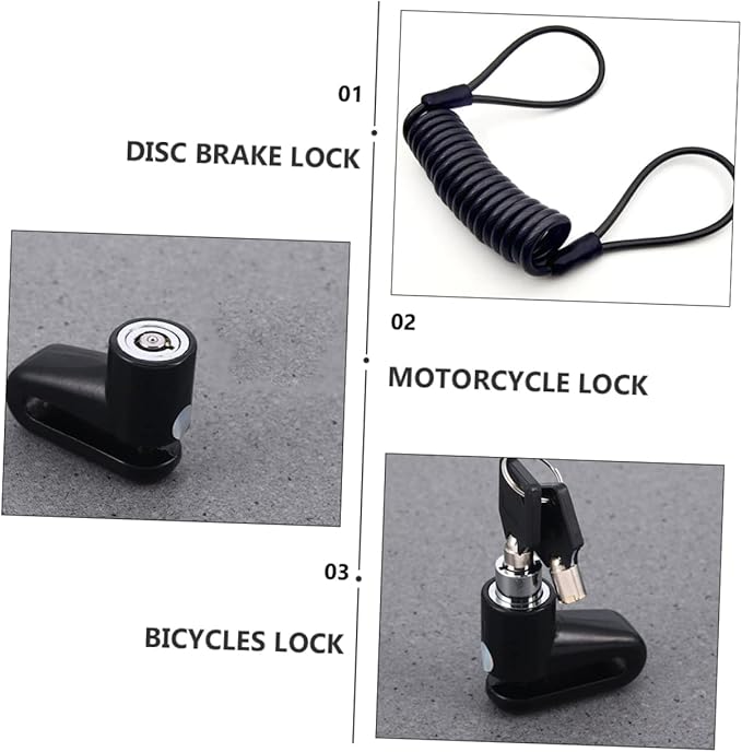 Bicycle Disc Brake Lock Motorbike Disc Lock Bicycles Motorcycle 1 Set U-Bike Key for