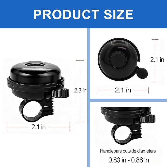 1 Pack Classic Aluminum Bike Bell – Loud, Crisp & Clear Sound for Adult Bikes