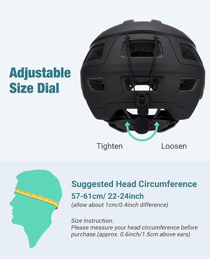 Favoto Adult Mountain Bike Helmet for Men & Women, Magnetic Buckle MTB Helmet with Removable Visor, Lightweight for Commuting & Off-Road Cycling