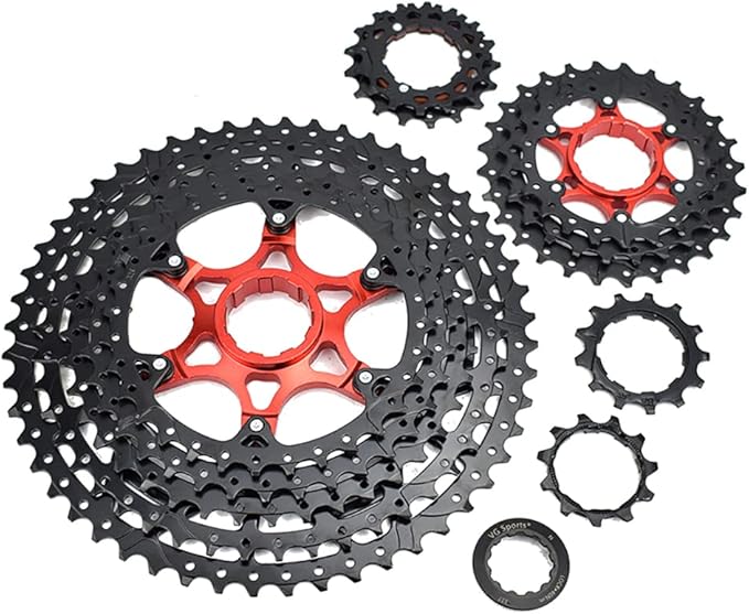 VG SPORTS 8/9/10/11/12 Speed Ultra-Light Bike Cassette for Mountain Bike 11-40T/11-42T/11-46T/11-50T/11-52T MTB Cassette Lightweight Aluminum Bracket Cassette