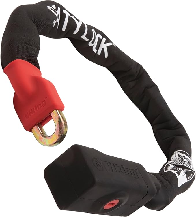 Seatylock Viking Bike Chain Lock with Key - Magnetic Patented Sold Secure Rated - Heavy Duty Anti Theft - Smart Ultra Security Bicycle Lock (35.41 Inch, Gold Rated)