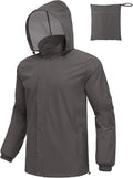 COOFANDY Men's Rain Jacket Waterproof Packable Raincoat Lightweight Rain Shell Hood Travel Golf Hiking Cycling Zip Pockets