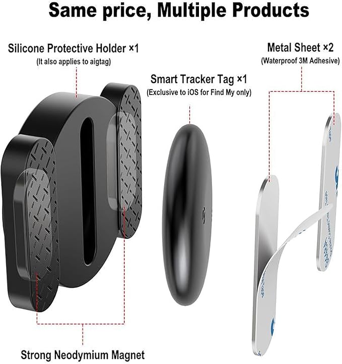 Generic Safe Sync GPS Tracker, Mini GPS Tracker, Real-Time Location Tracker, GPS Smart Tracker for Vehicles, Small Items, for iPhone (Magnetic case)