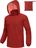 COOFANDY Men's Rain Jacket Waterproof Packable Raincoat Lightweight Rain Shell Hood Travel Golf Hiking Cycling Zip Pockets