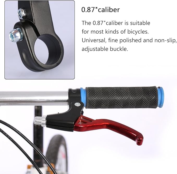 DISIWENE 1 Pair Bicycle Brake Lever, V-Brake Handlebar Aluminium Alloy Bike Brake Handle Universal 2.2cm for Most Bicycle, Road Bike, Mountain Bike (Red)