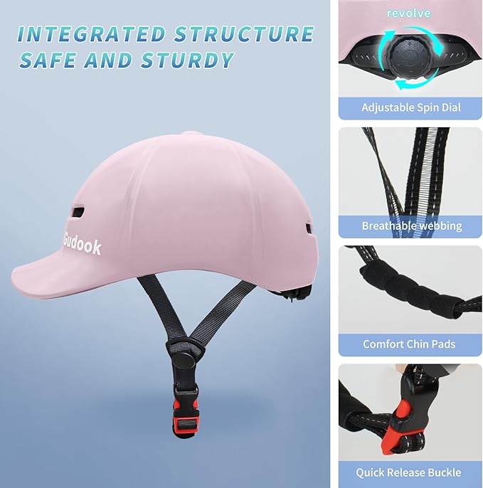 Adult Bike Helmets for Men - Women Bicycle Helmet - Certified Comfort Lightweight Adjustable Baseball Cap Style Cycling Helmet for Urban Commuter Road Biking Scooter