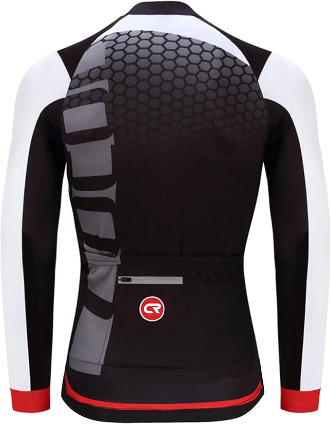 Coconut Ropamo CR Long Sleeve Cycling Jersey Mens, 3+1 Zipper Pockets Bicycle Tops Quick Dry Breathable Biking Shirt