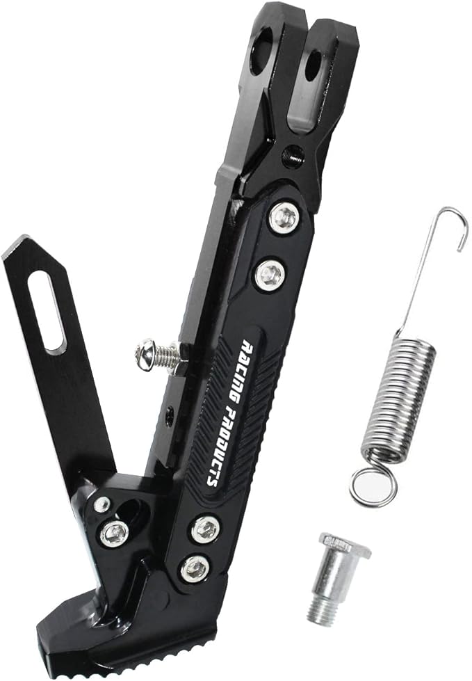 Universal Motorcycle Kickstand Accessories Motor Scooter Modified CNC Aluminum Alloy Adjustable Tripod Holder Kickstand Foot Side Support Stand Motor Scooter Motorbike Motocross Dit Pit Bike