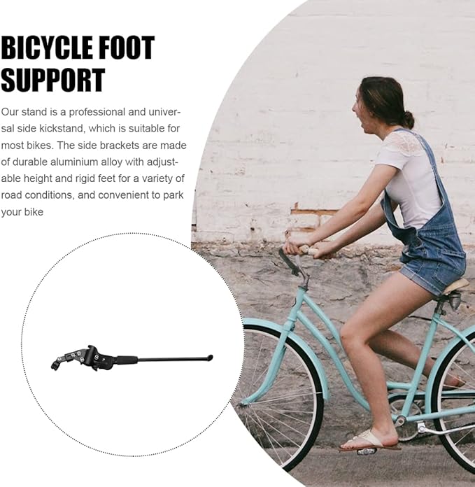 Totority Adjustable Bike Kickstand Aluminum Alloy Foot Brace Support for Mountain and Road Bikes Stable Leg Support for Easy Parking