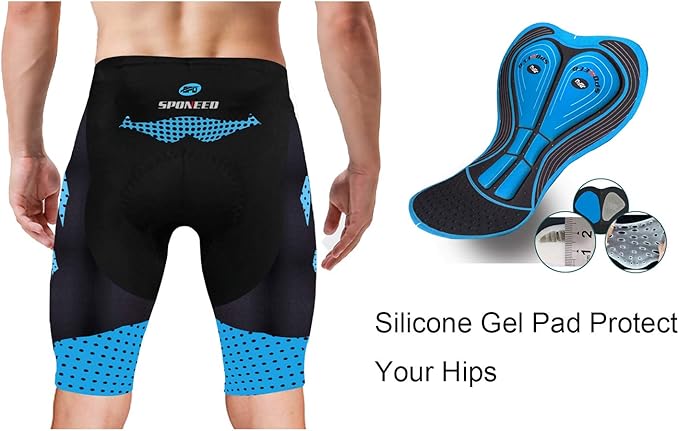 sponeed Men's Cycling Shorts Padded Bicycle Riding Pants Bike Biking Clothes Cycle Wear Tights