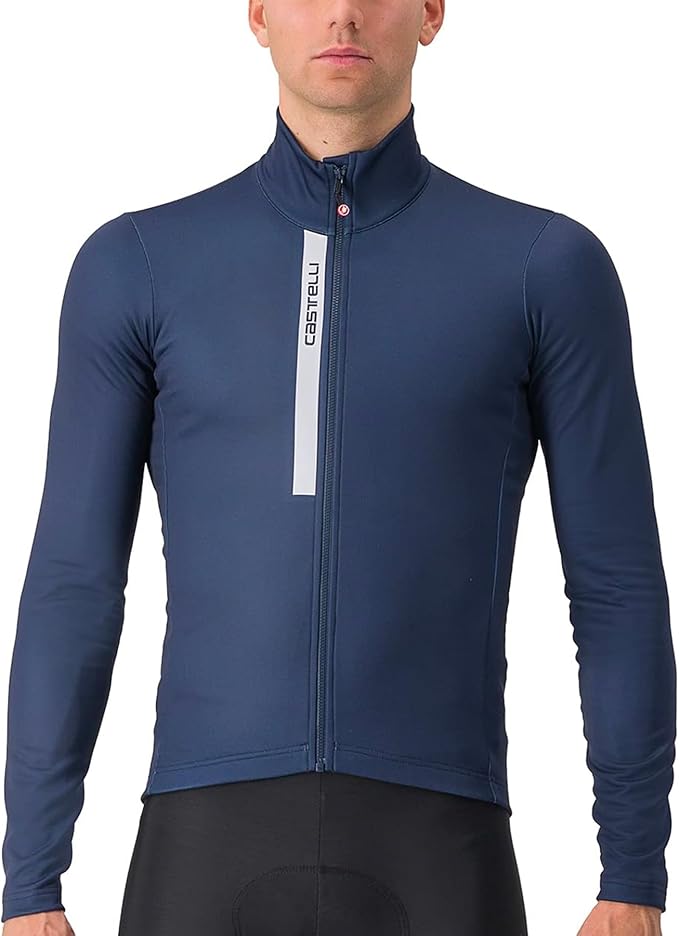 CASTELLI Men's Entrata Thermal Jersey, Long Sleeve Zip Up Fleece Insulated Base Layer for Winter Road Cycling I Gravel Biking