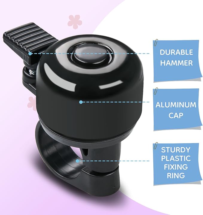 Kid's Bike Bell, Bicycle Horn for Girls, Children’s Bike Bells with Butterfly Design - Cute DIY Bicycle Bell for Girls, Crisp Sound, Easy to Install