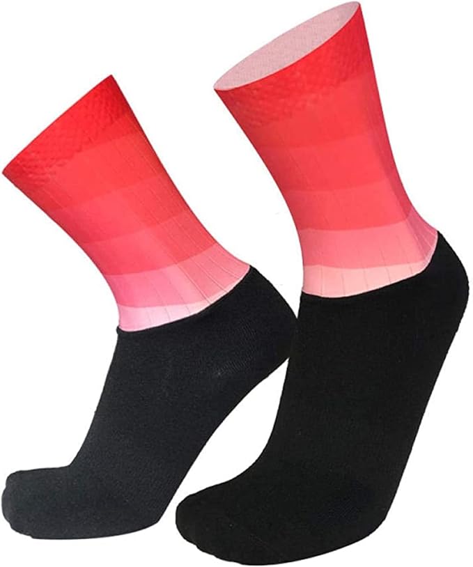 Aero Socks Cycling Aero Socks For Men Anti-Slip Silicone Aero White Line Cycling Sports Running Socks 6-11