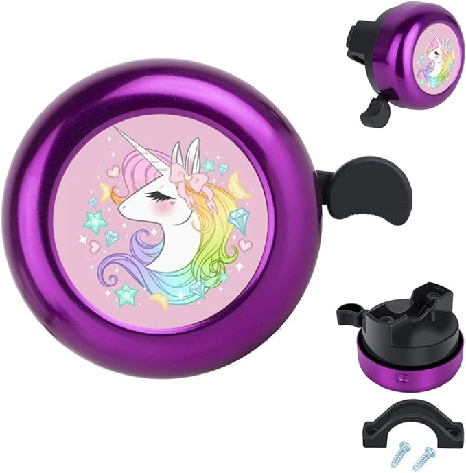 MZELQ Bicycle Bell Cute Clear Sound Adjustable Size Aluminum Bike Accessories Bell Ring for Girls Women Kids Adults