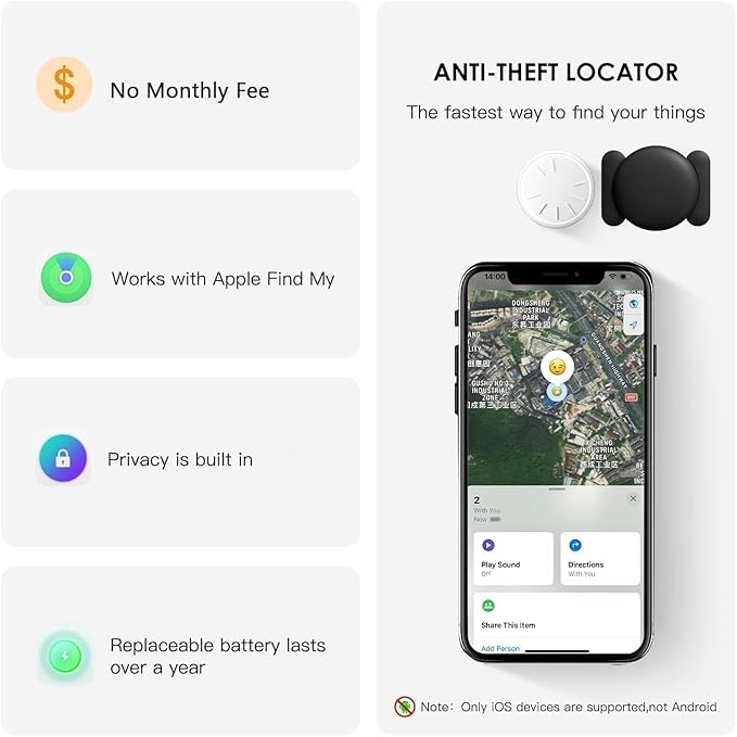 2 Pack GPS Tracker for Vehicles,No Subscription No Monthly Fee Tracker Device for Vehicles,Hidden Car Locator Tracking Device,Mini Portable GPS Tracker for Cars,Trucks,Motorcycle(iOS Only)