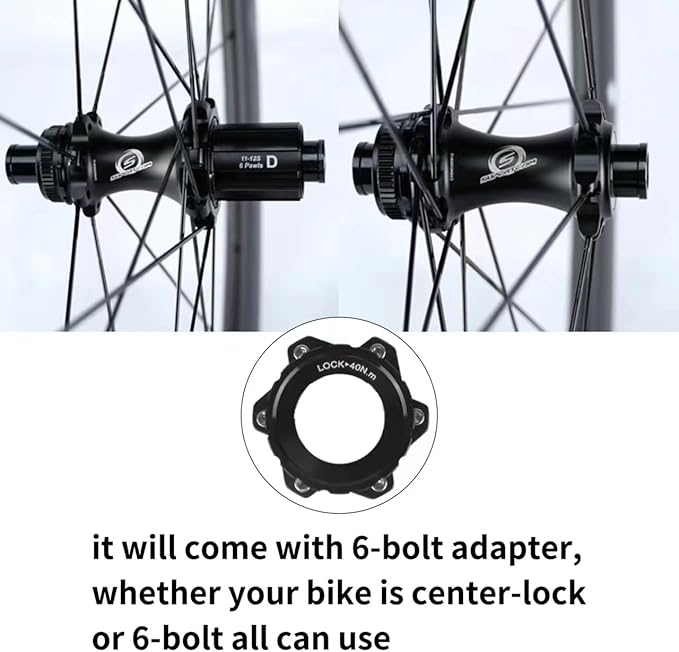 SUPERTEAM 50CU-28-CC Carbon Disc Brake Wheelset Road Bike 700c Tubeless Wheels White Painting