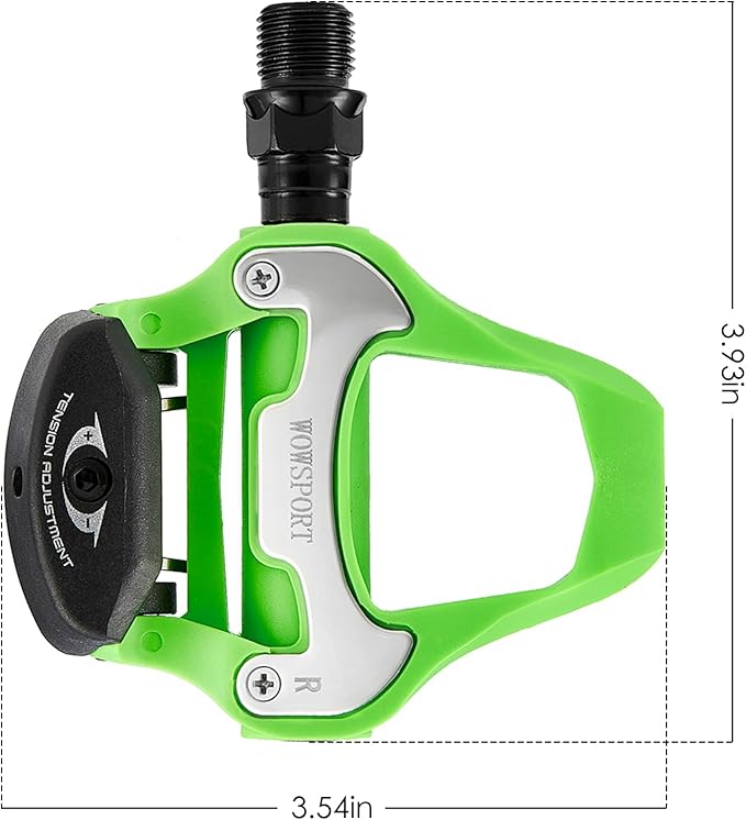WOWSPORT Look Keo Road Bike Pedals - Lightweight Clipless Pedals with Sealed Bearings & Nylon/Carbon Body | 9/16″ Spindle, Compatible with Look Keo Cleats for Indoor & Road Cycling